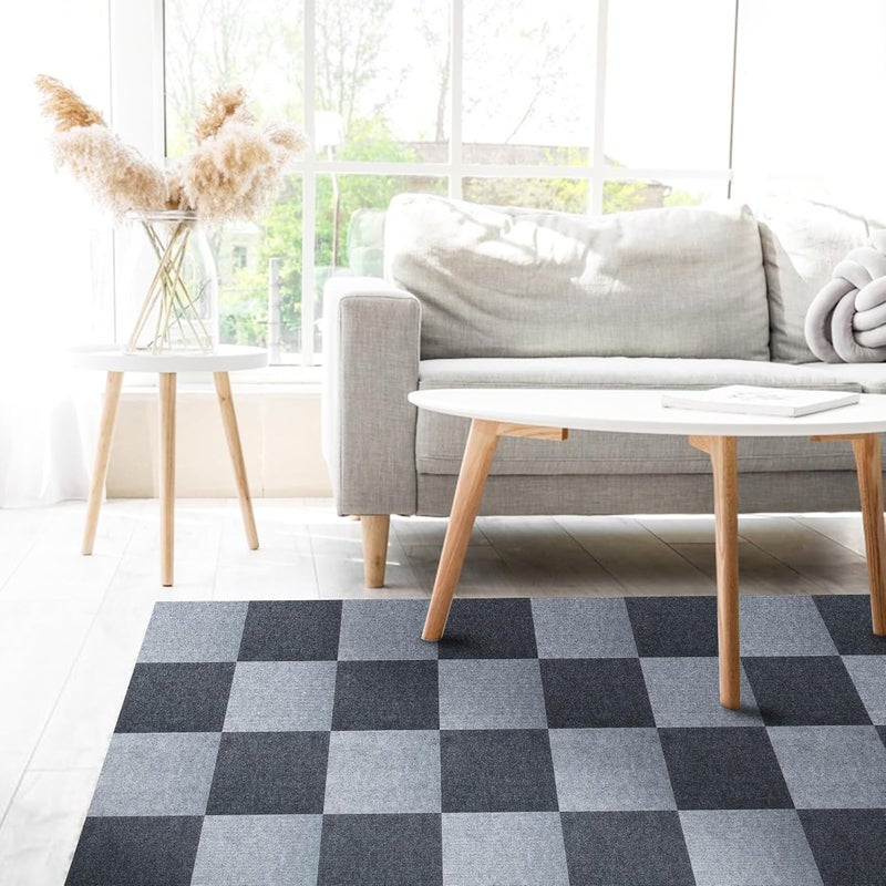 SOKEA Carpet Tiles Peel and Stick, Self Adhesive Carpet Floor Tile 30 Tiles/30 sq Ft Anti-Slip Squares Soft Padded Carpet Tiles for Kitchen Bedrooms Indoor Outdoor(12" x 12") - Image 2